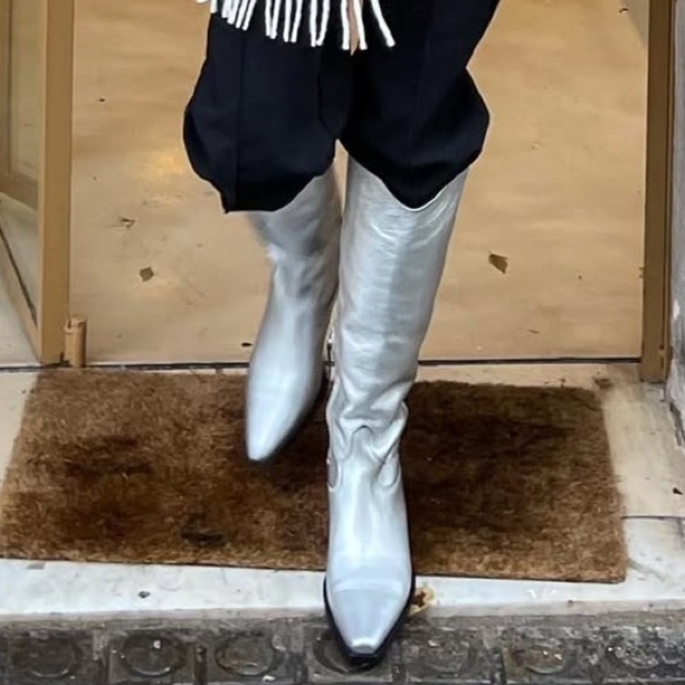 Feners Silver Cowboy Boots